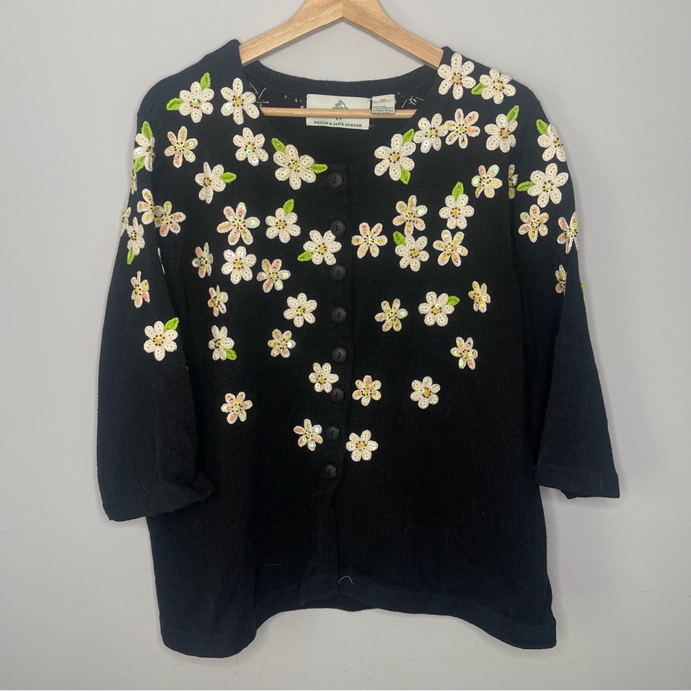 Ladies Design Options by Philip Jane Gordon xxl Daisy flowers‎ sweater 2xl